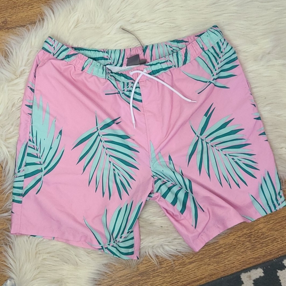 ASOS Other - NWT ASOS pink palm leafs swim trunks XXL
